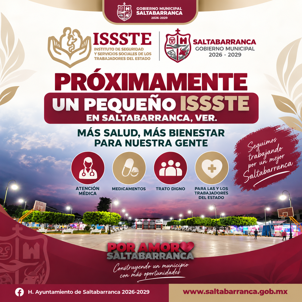 Inicia proyecto de la construcción de consultorios del ISSSTE en el municipio de Saltabarranca